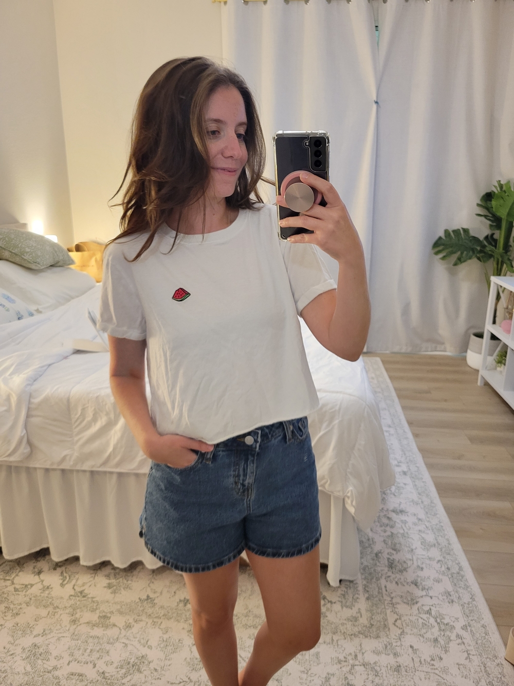 Forever 21 White Short Sleeve Tee with Watermelon Patch - Picture 3 of 6